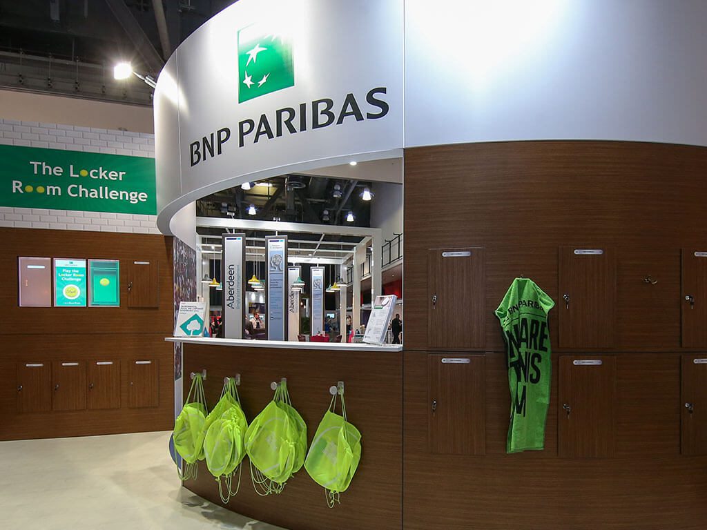 BNP Paribas Exhibition Stand close up