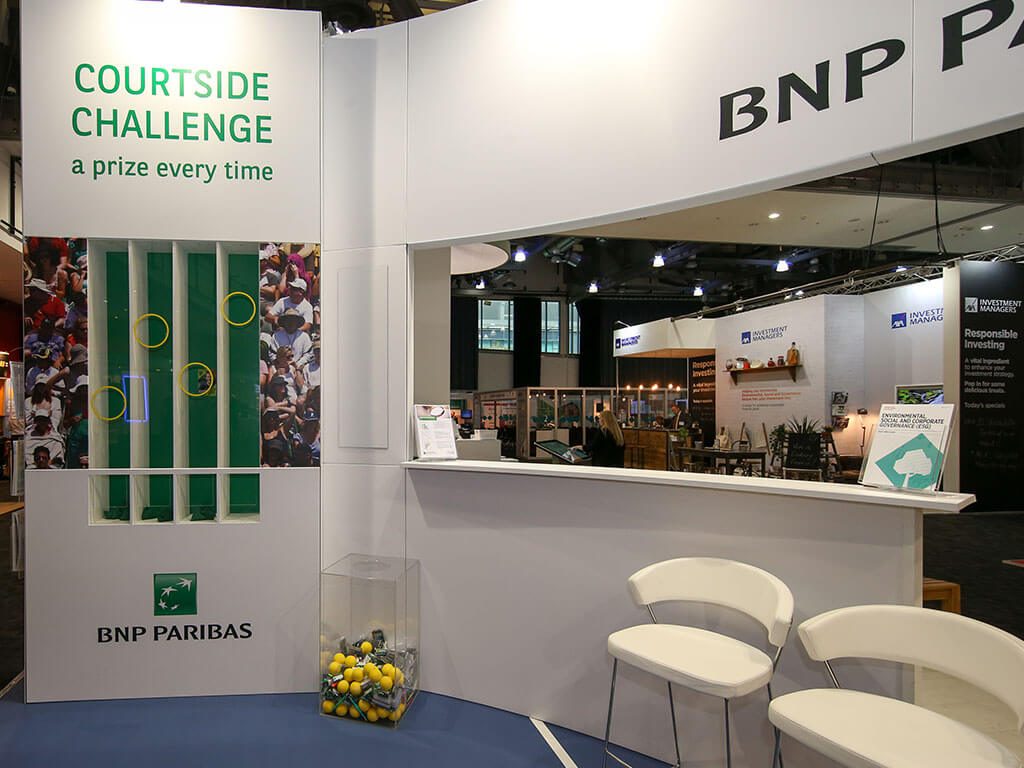 BNP Paribas courtside challenge stand engagement tool