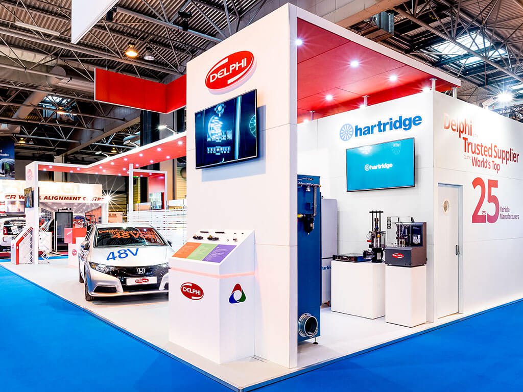 Delphi Exhibition Stand side view