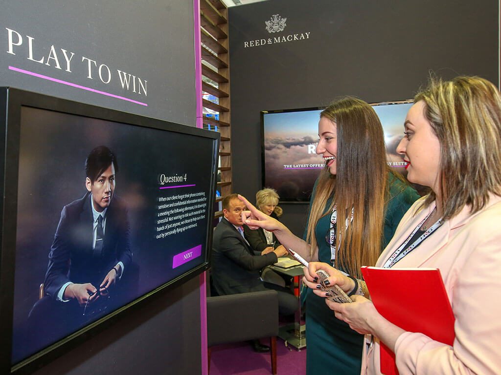 Reed & Mackay Interactive Quiz stand engagement